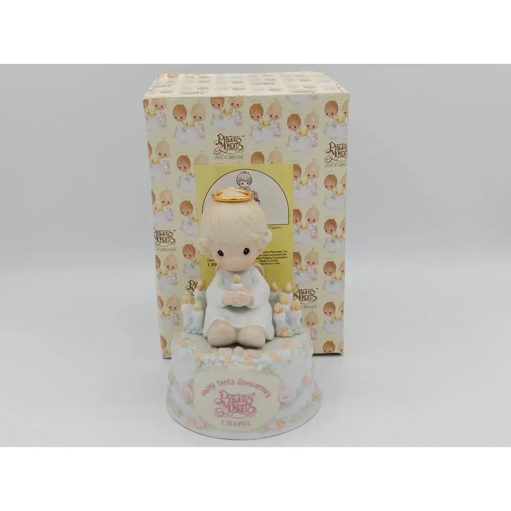 Precious‎ Moments Happy 10th Anniversary Figurine Enesco 540013 Chapel 1999